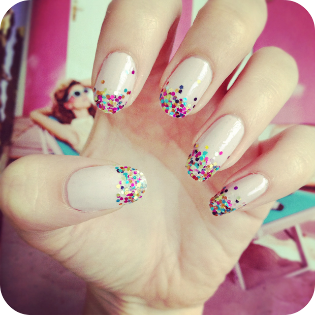 simple glitter fade nail art diy