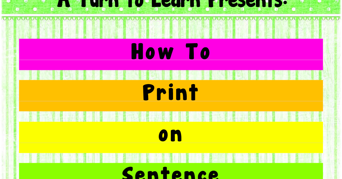 TheGad How to Print on Sentence Strips