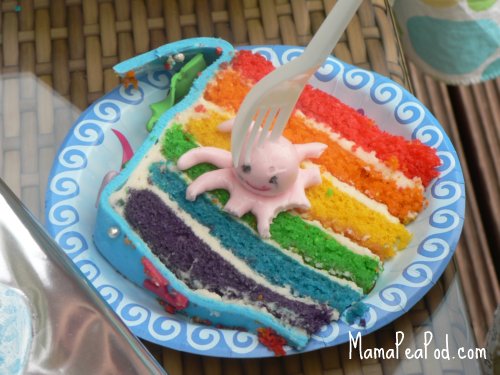 mermaid party rainbow birthday cake