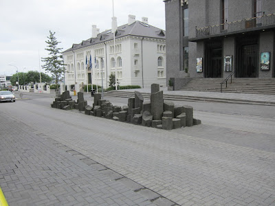 Reykjavik Basalt Formation In a Street