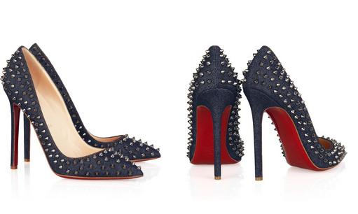 christian louboutin denim heels
