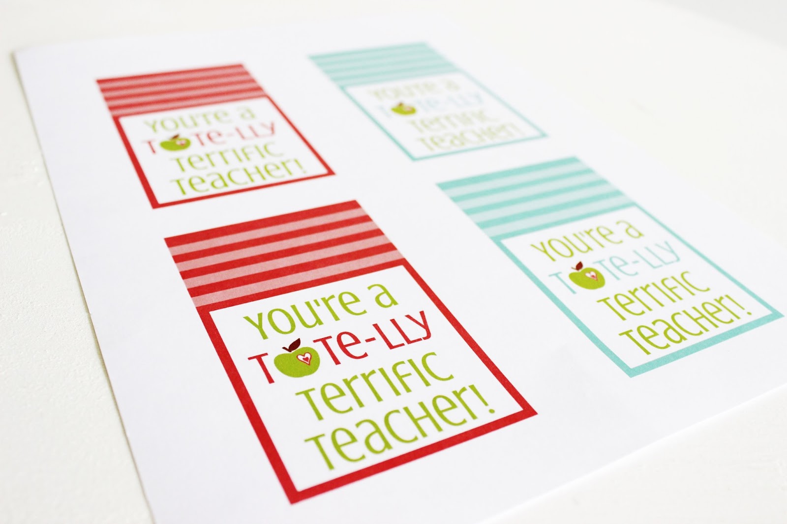 Teacher Appreciation Free Printable Tags Tote Bag Gift Idea