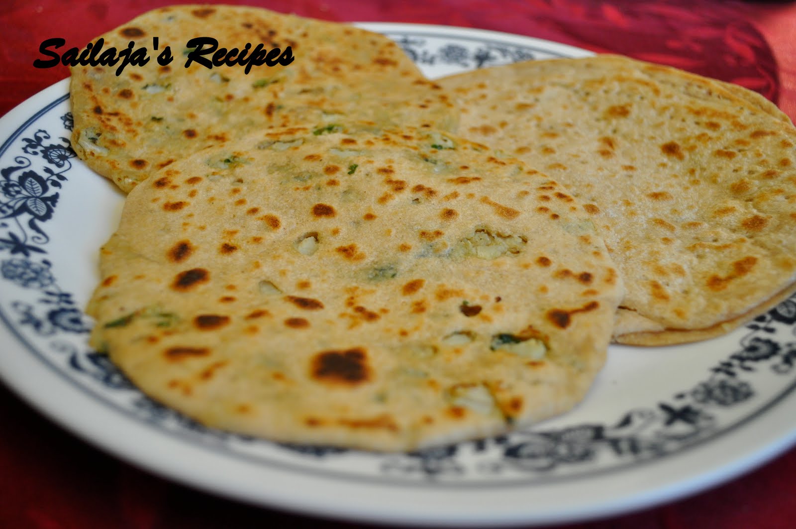 Sailaja's Recipes Gobi Paratha (Stuffed Cauliflower bread)