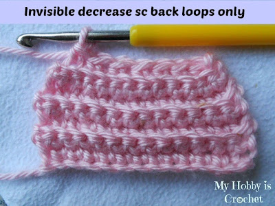 ... Ways of decreasing the stitch single crochet in back loops only