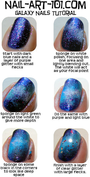 paper dolls nail art - galaxy