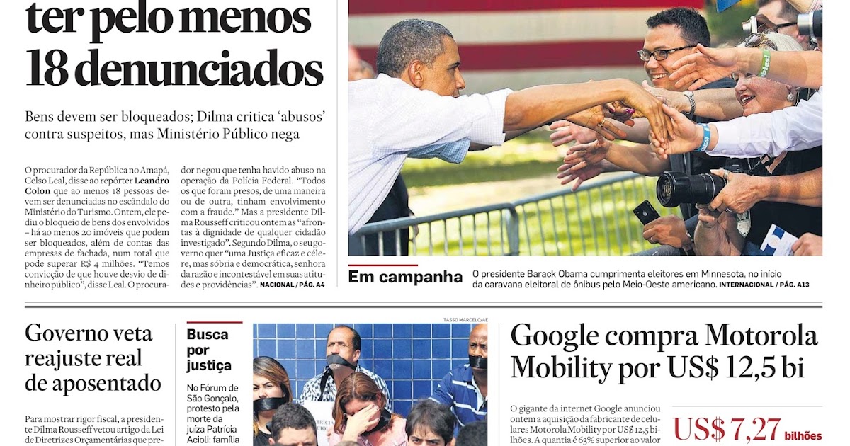 SUBA NA GARUPA!: Deu no New York Times... Ops!, no Estado de São Paulo!