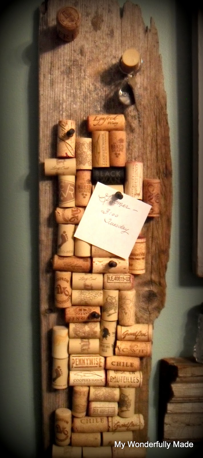 "Wonderfully Made" Wine Cork Memo Board