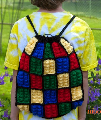 Lego Inspired Crochet Backpack