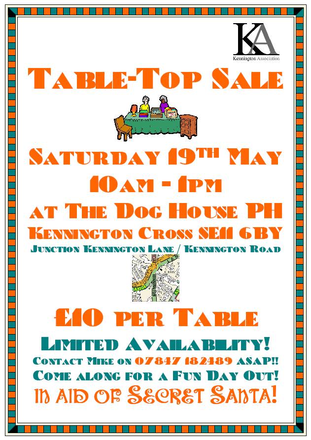 kennington news reminder table top sale sat 19 may 10 table top sale poster template