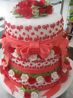 3 Tier Fondant Wedding Cake