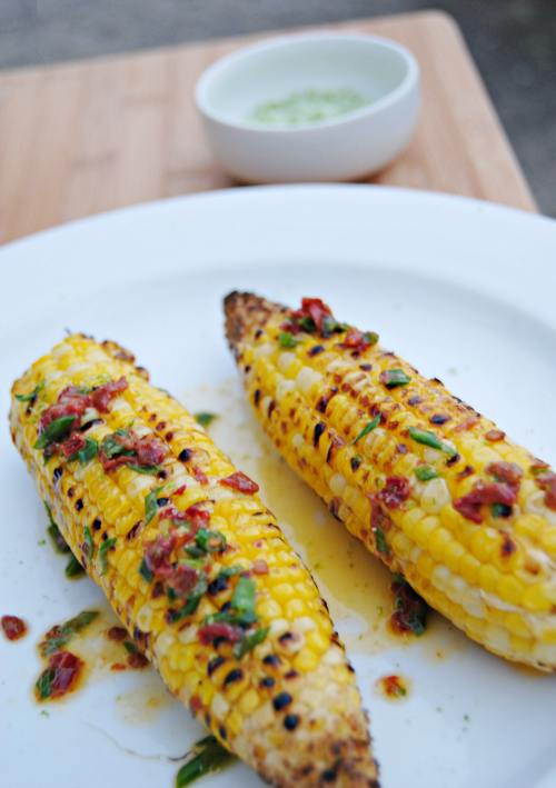 Grilled Corn with Chipotle Butter and Lime Salt 