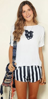 Short oversize listra Farm liquidação desconto short oversize listra Farm liquidação desconto