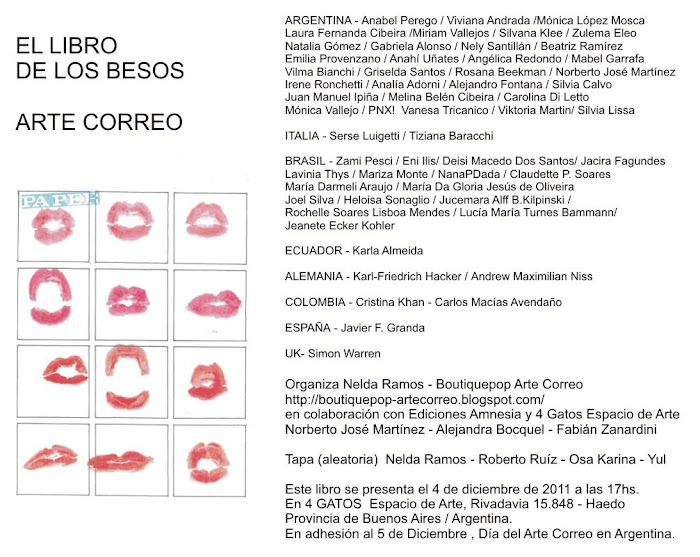 EL LIBRO DE LOS BESOS - CONVOCATORIA DE ARTE CORREO DE NELDA RAMOS, BS AS.