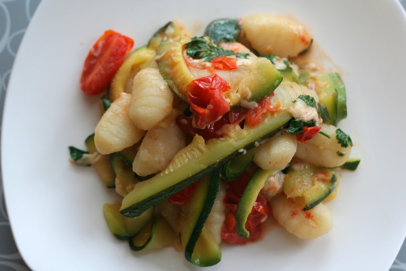 Savory and Sweet zucchini gnocchi says I love you
