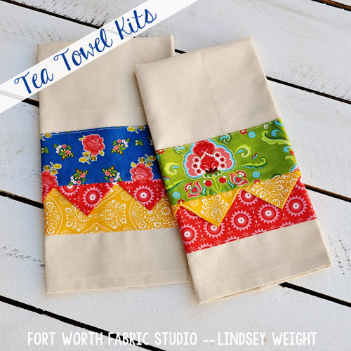 Fort Worth Fabric Studio Tea Towel Kits and Free Pattern
