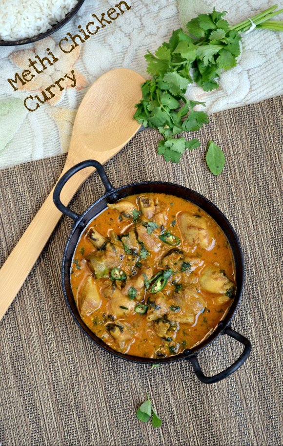 Methi(Fenugreek leaves) Chicken Curry Nalini'sKitchen