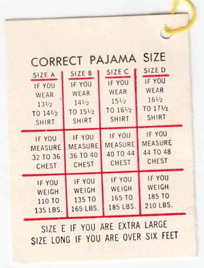 Mens Extra Small Size Chart