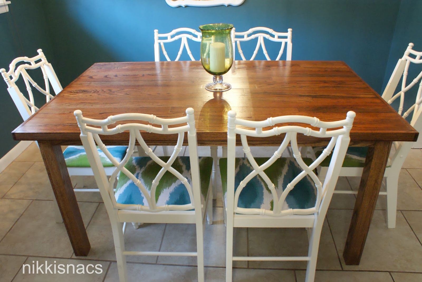Nikkis' Nacs New Dining Room Table Made from Oak Flooring