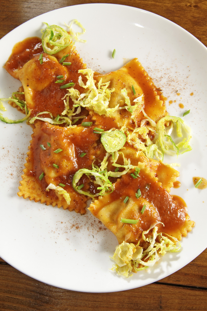 The Chubby Vegetarian BBQ Eggplant Ravioli