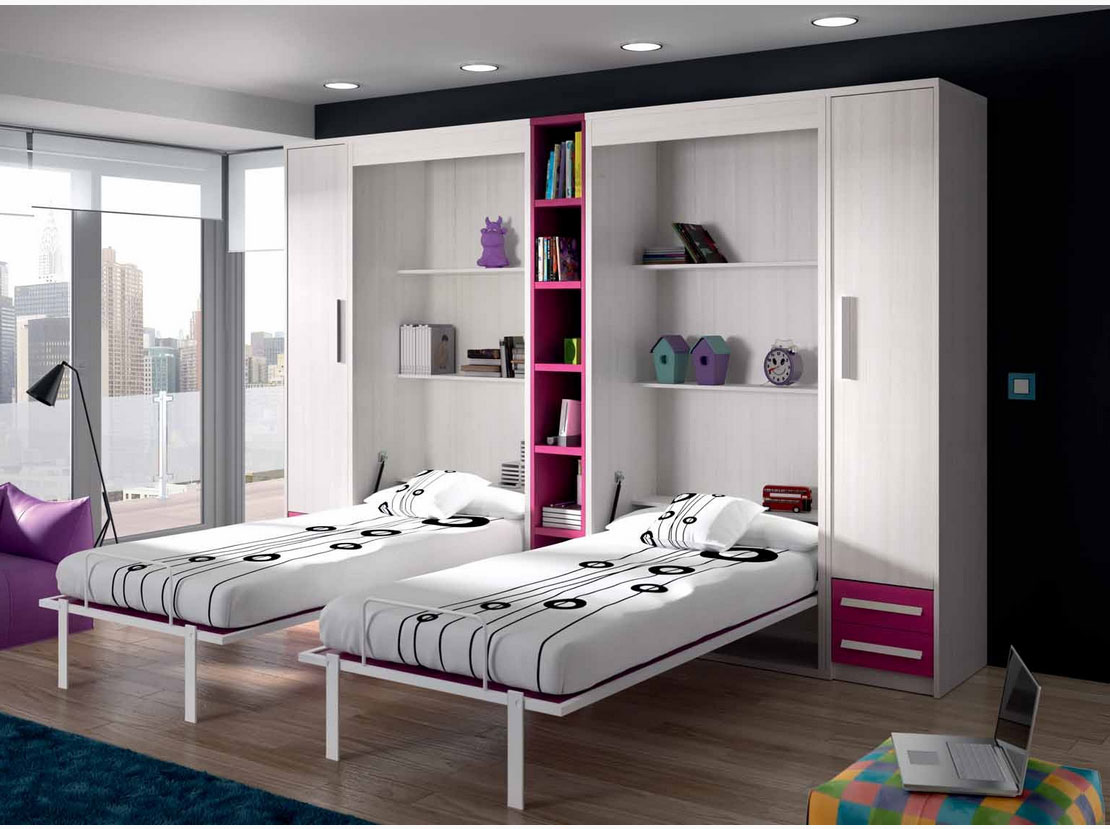 Secret de chambre chambre enfant: lit rabattable, lit escamotable