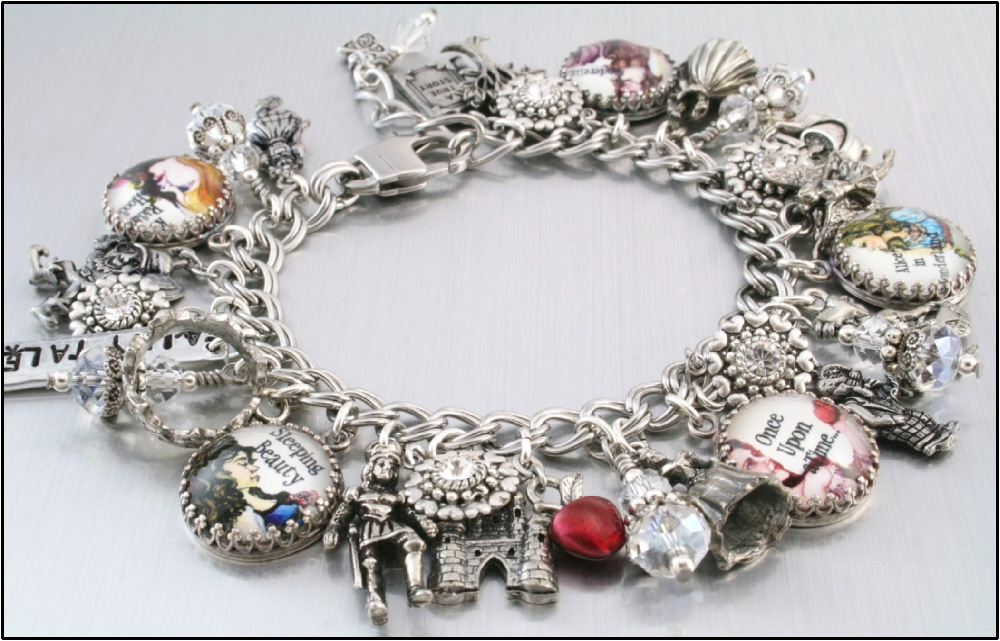 Blackberry Designs Jewelry New Charm Bracelet Once Upon A Time Once Upon A Time Fairy Take Charm Bracelet Cinderella Jewelry Red Riding Hood Sleeping Beauty