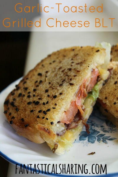 Garlic Toasted Grilled Cheese BLT | What more can you ask for in a sandwich?! #bacon #cheese