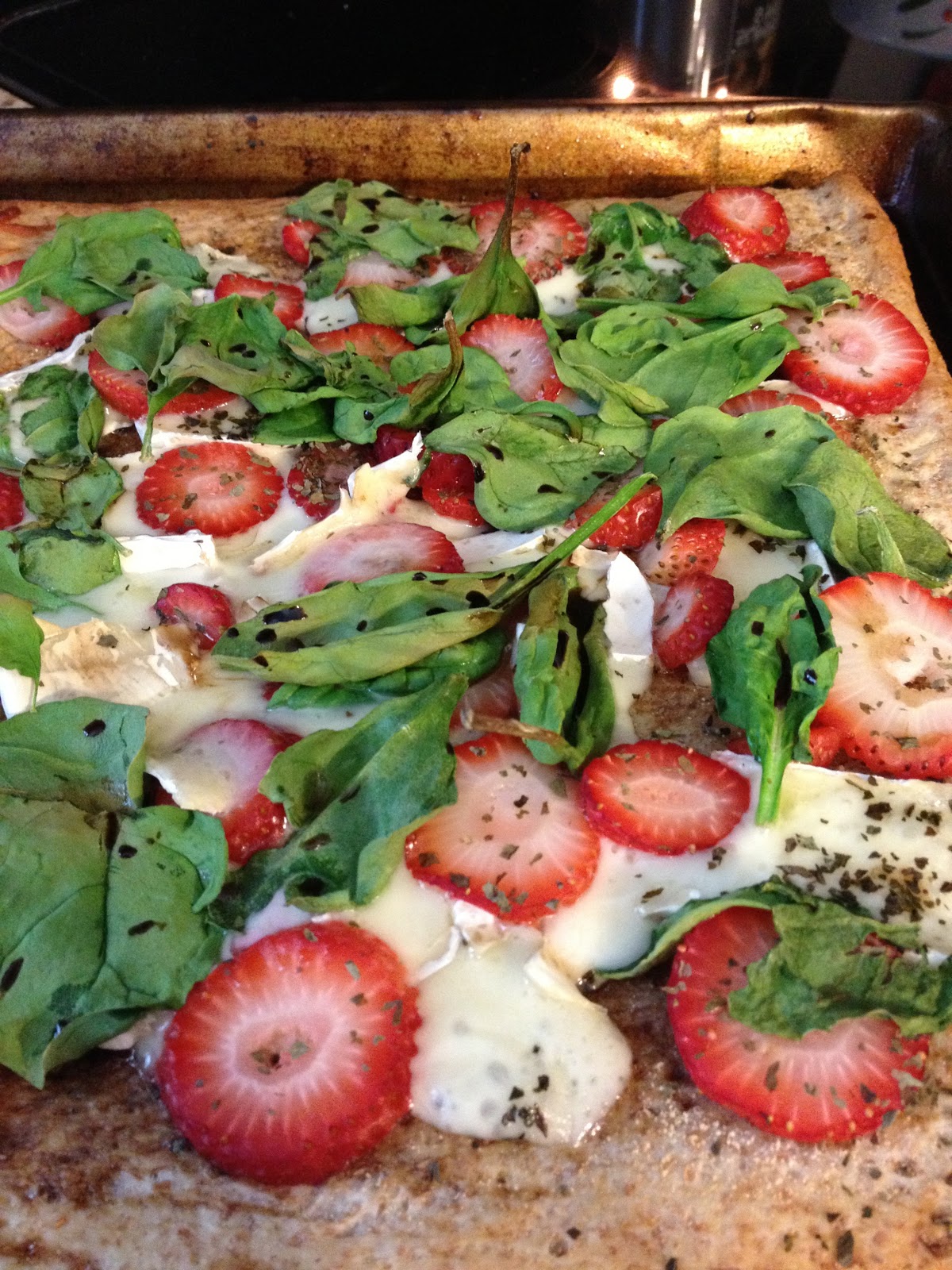 Strawberry, Spinach, and Camembert Cheese Pizza Berry and Bramble