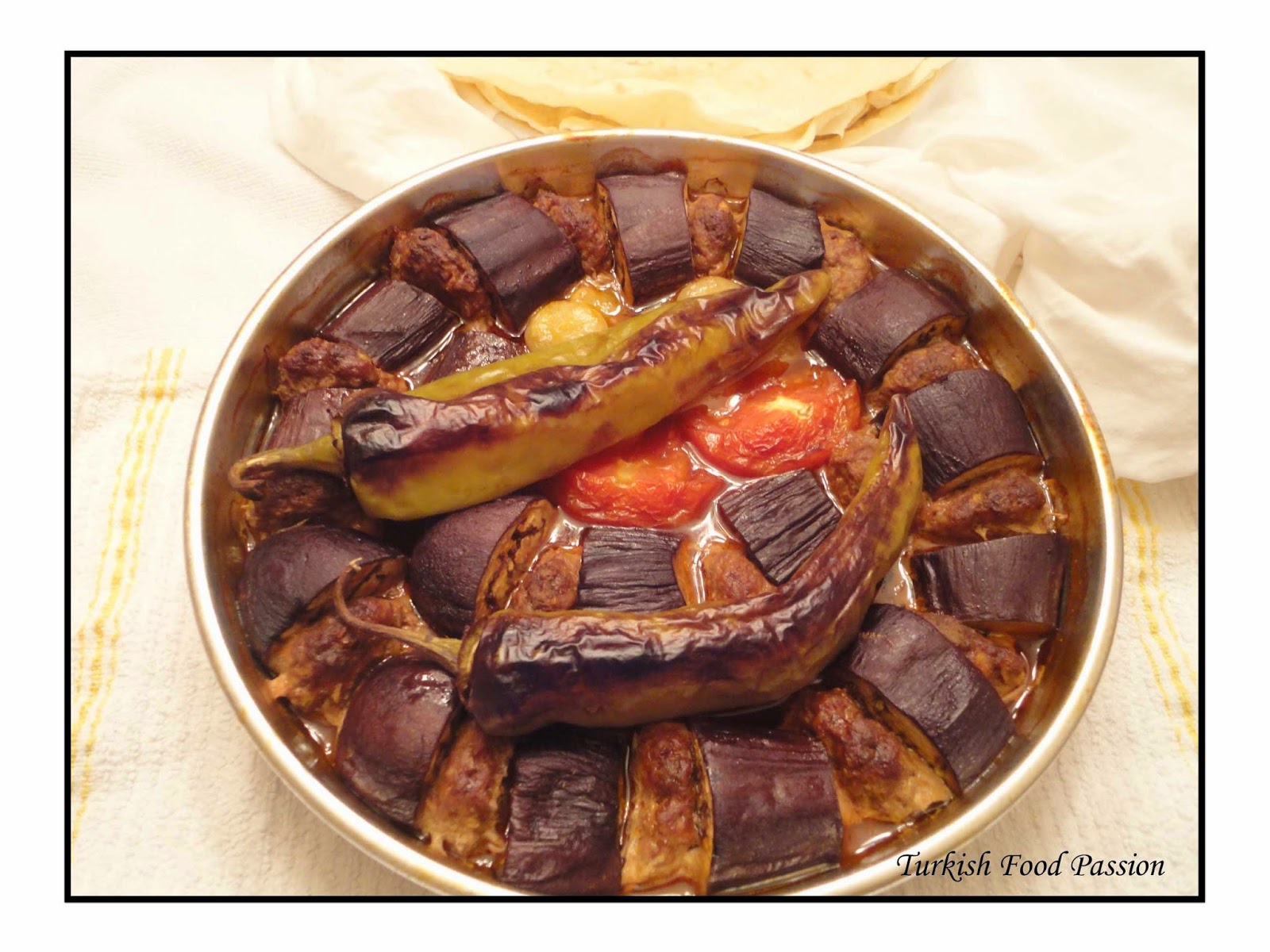 Turkish Food Passion Baked Eggplant Kebab (Tepside Patlıcan Kebabı)