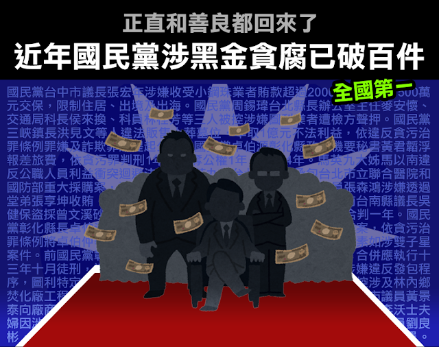 正直和善良都回來了！（二）國民黨涉黑金貪腐案件清單
