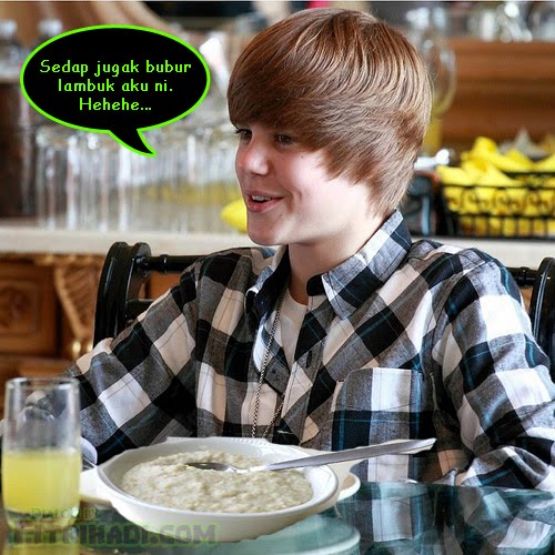 justin bieber eating pooridge malaysia bubur