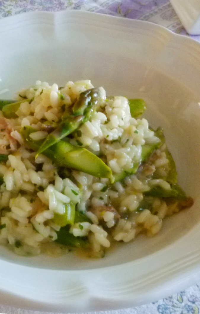 For Love of the Table Asparagus Risotto with Prosciutto & Lemon