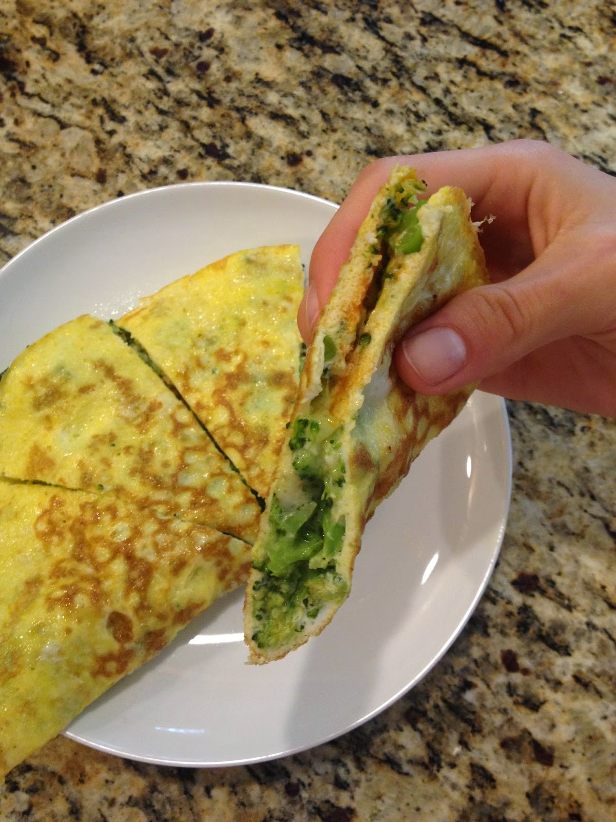 Balanced Bee Broccoli and Cheese Omelette Quesadilla Style