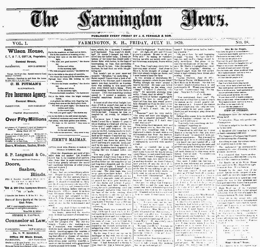 Issues of the Farmington News Now Available Online Farmington