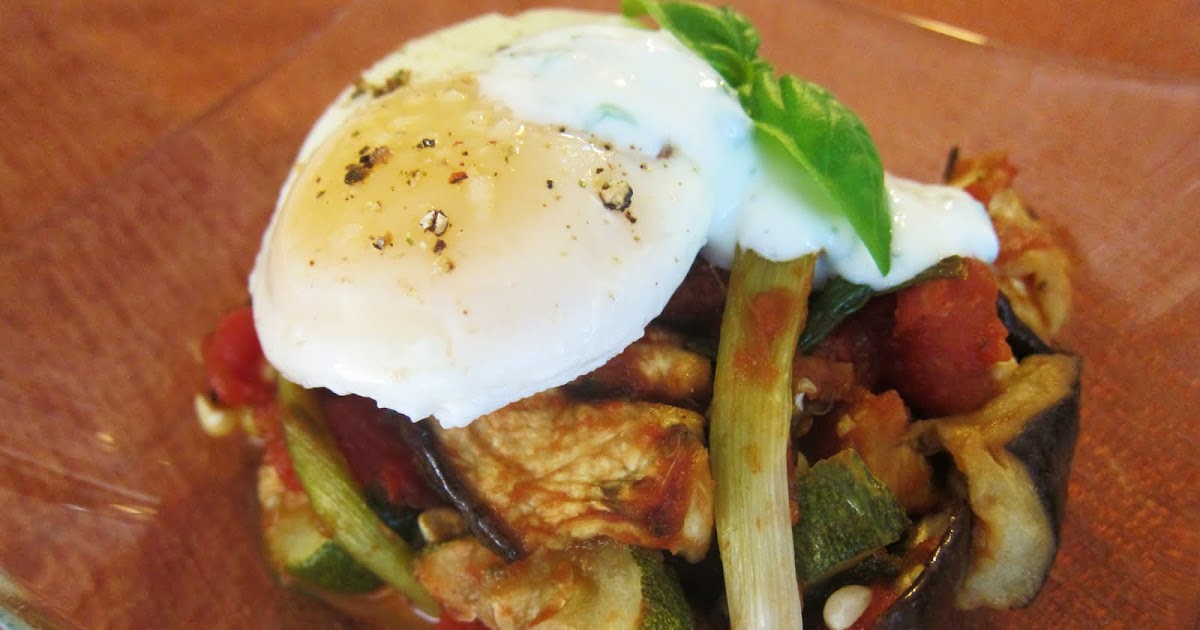 Garlic and Sea Salt Melange of Roasted Summer Vegetables with Poached