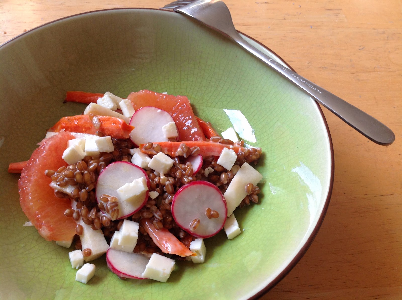 delish in a dish Wheat Berries for Canada Day