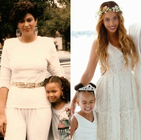 Photo: Beyonce with her mum vs Beyonce with her daughter