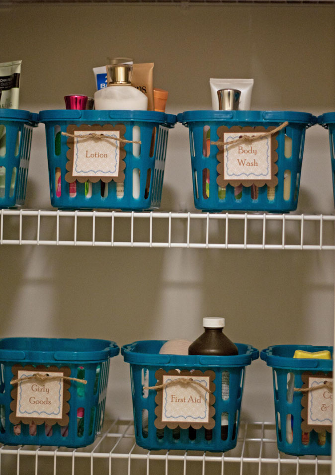 Sane Simplicity Dollar Bin Bathroom Organization