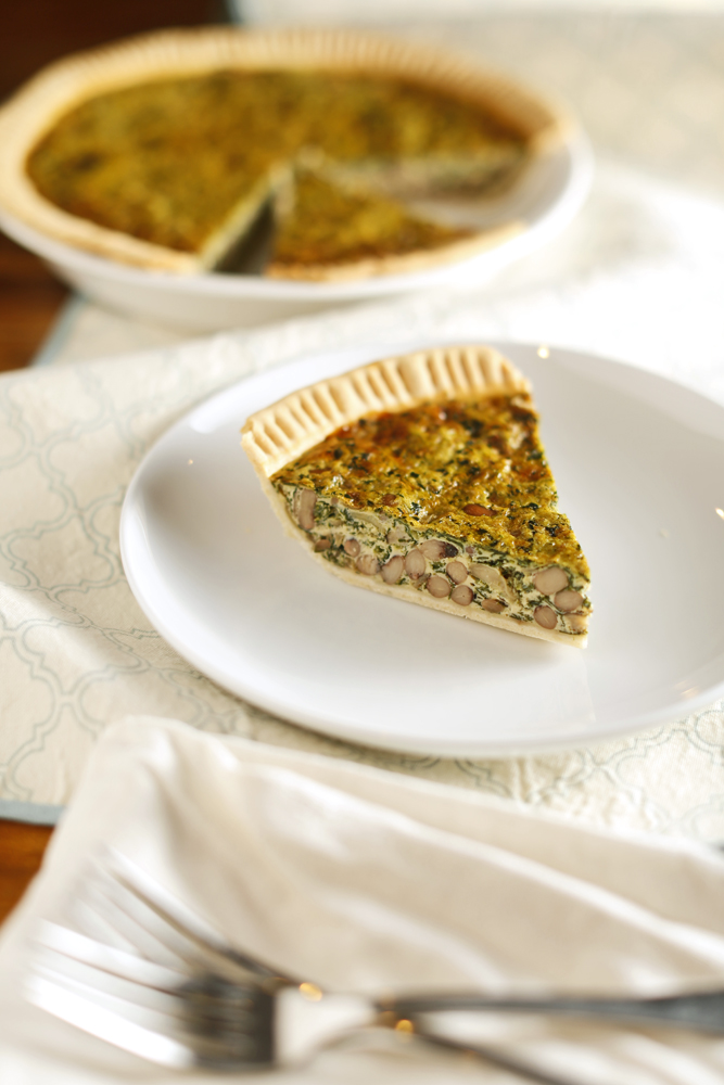 The Chubby Vegetarian BlackEyed Pea and Collard Greens Quiche