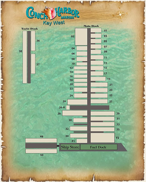 Map of Conch Harbor docks. Courtesy: Conch Harbor Marina