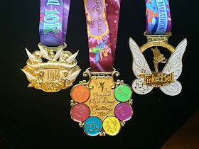 2015 Tinker Bell 10k, Half Marathon, and Pixie Dust Challenge medals
