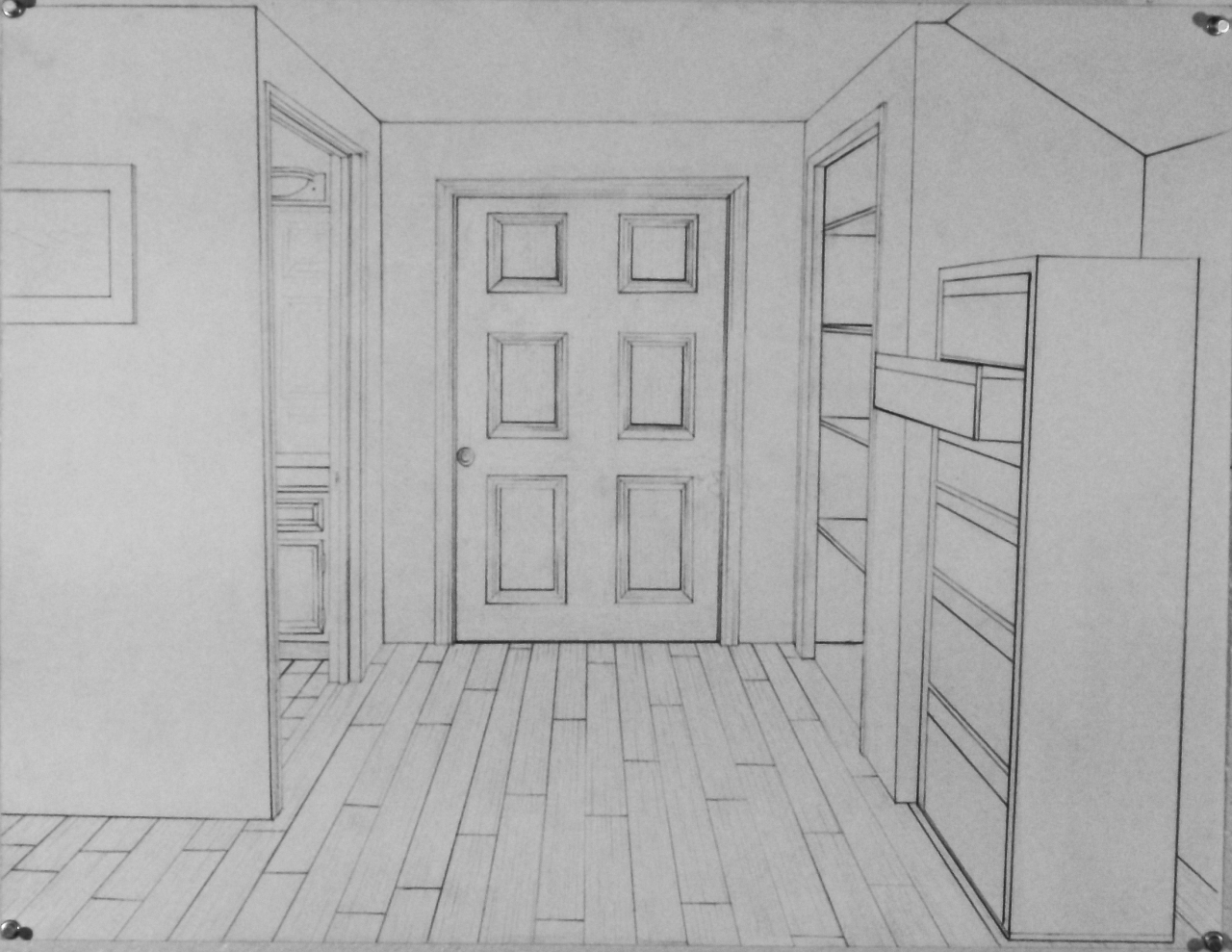 One Point Perspective Bedroom Perspective Easy 1 Pt