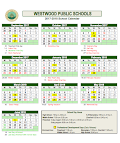 Westwood School Calendar