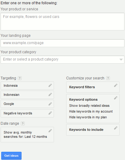 cara riset kata kunci di google keyword planner