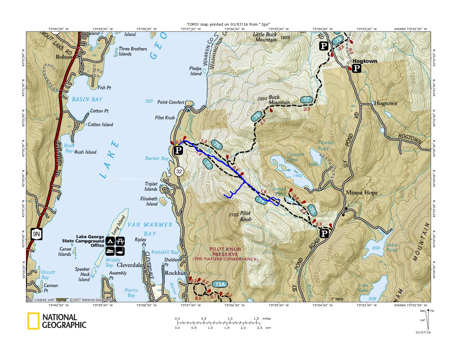 Off on Adventure Pilot Knob Mountain Lake Wild Forest 1/7/16