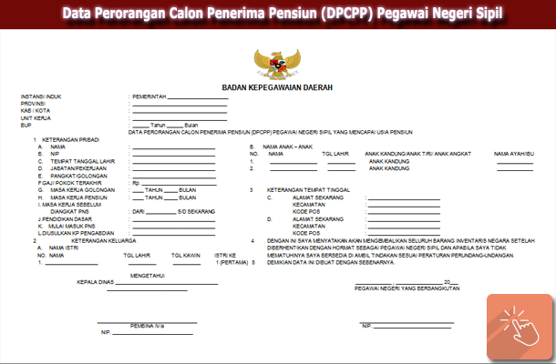 Format DPCPP PNS yang Mencapai Usia Pensiun