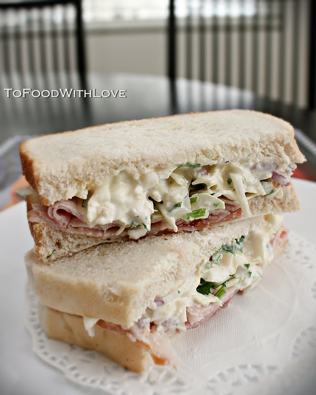 To Food with Love Ham, Jam and Slaw Sandwich