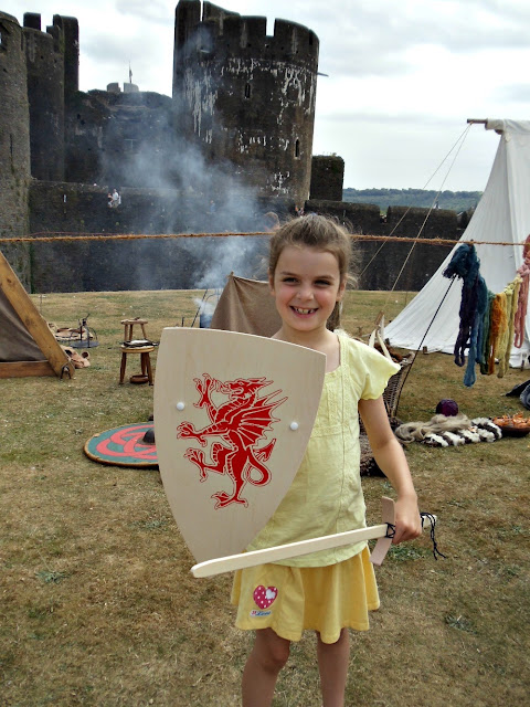 L'il Miss Ty Siriol ready for battle at Caerphilly Castle