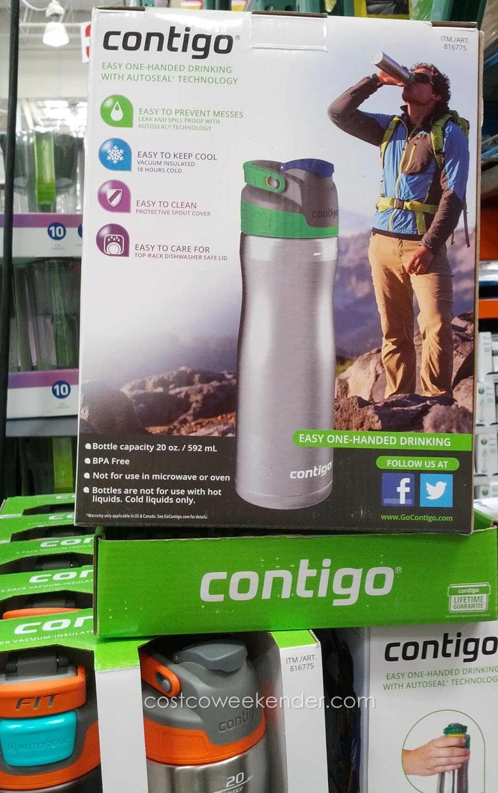 Contigo Brazos Stainless Steel Water Bottle (2 pack) Costco Weekender