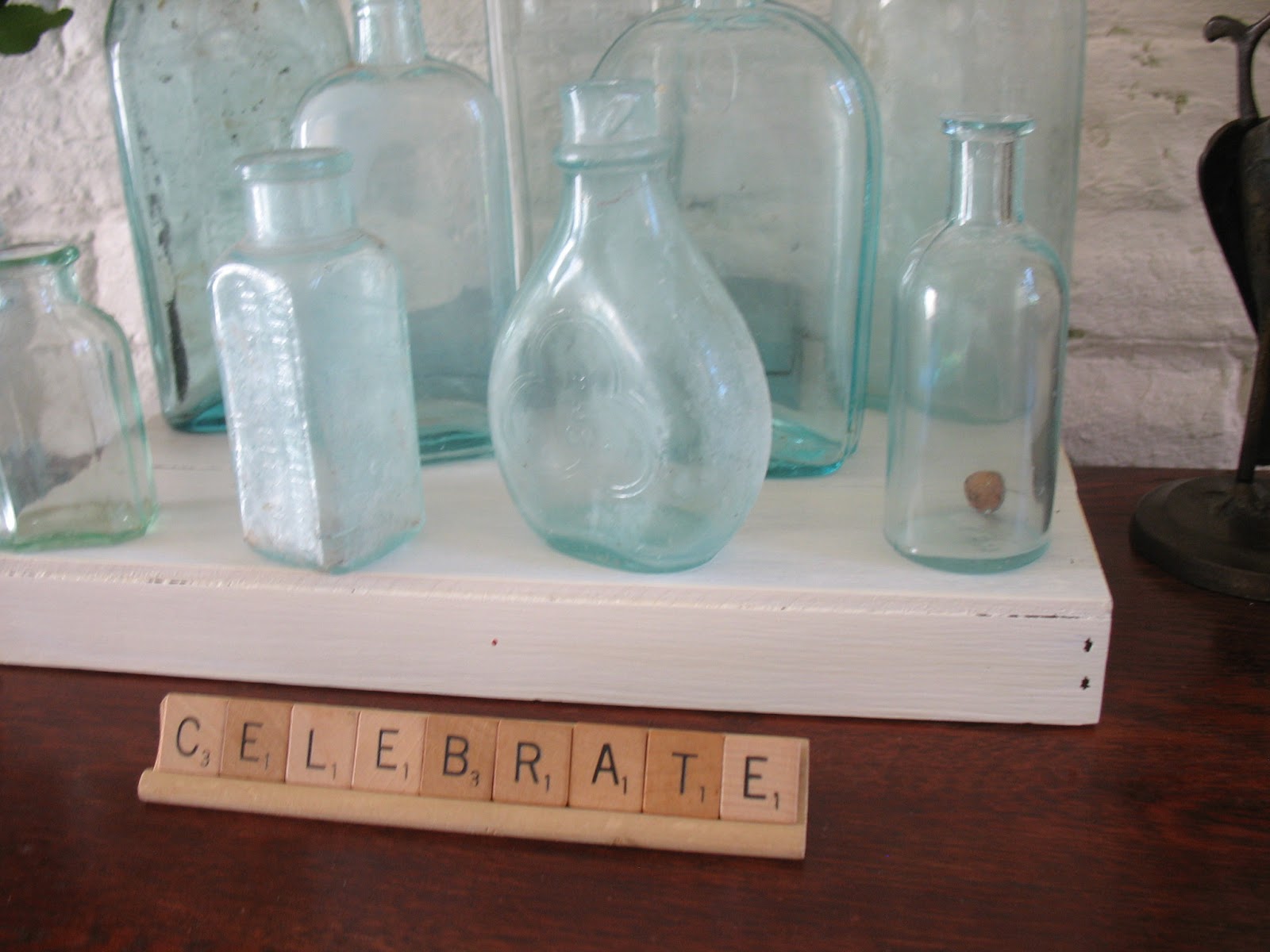 Vintage and Homemade Vintage bottle display