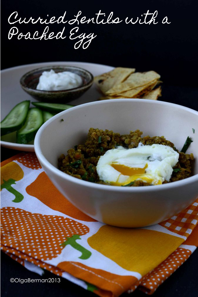 Mango & Tomato Curried Lentils with a Poached Egg